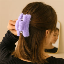 Soft Velvet Furry Hair Clutcher Clips Set (12 Pc)
