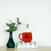 4764 King  Queen Printed Couple Matching Coffeetea Plastic Coffee Mug (300ml Set Of 2)