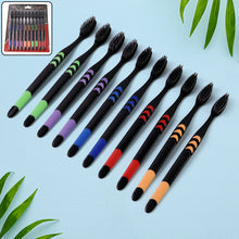Soft Toothbrush With Plastic Round Box For Men And Women Kids Adultsplastic Toothbrush (10 Pcs Set)