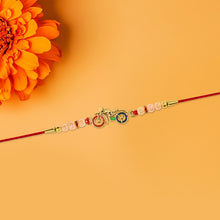 Motorbike Theme Rakhi With Golden Bike Charm And Pearl Beads  Trendy Raksha Bandhan Bracelet For Brother